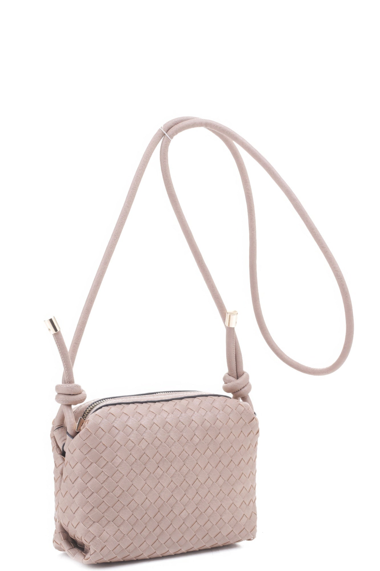 Braid Texture Zipper Crossbody Bag - ShopEasier