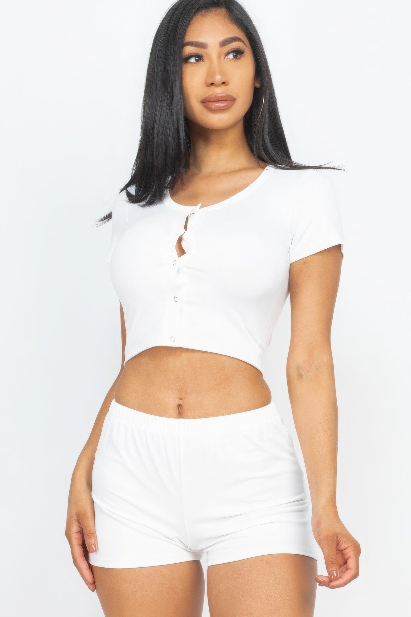 Cropped Tank Top And Shorts Set - ShopEasier