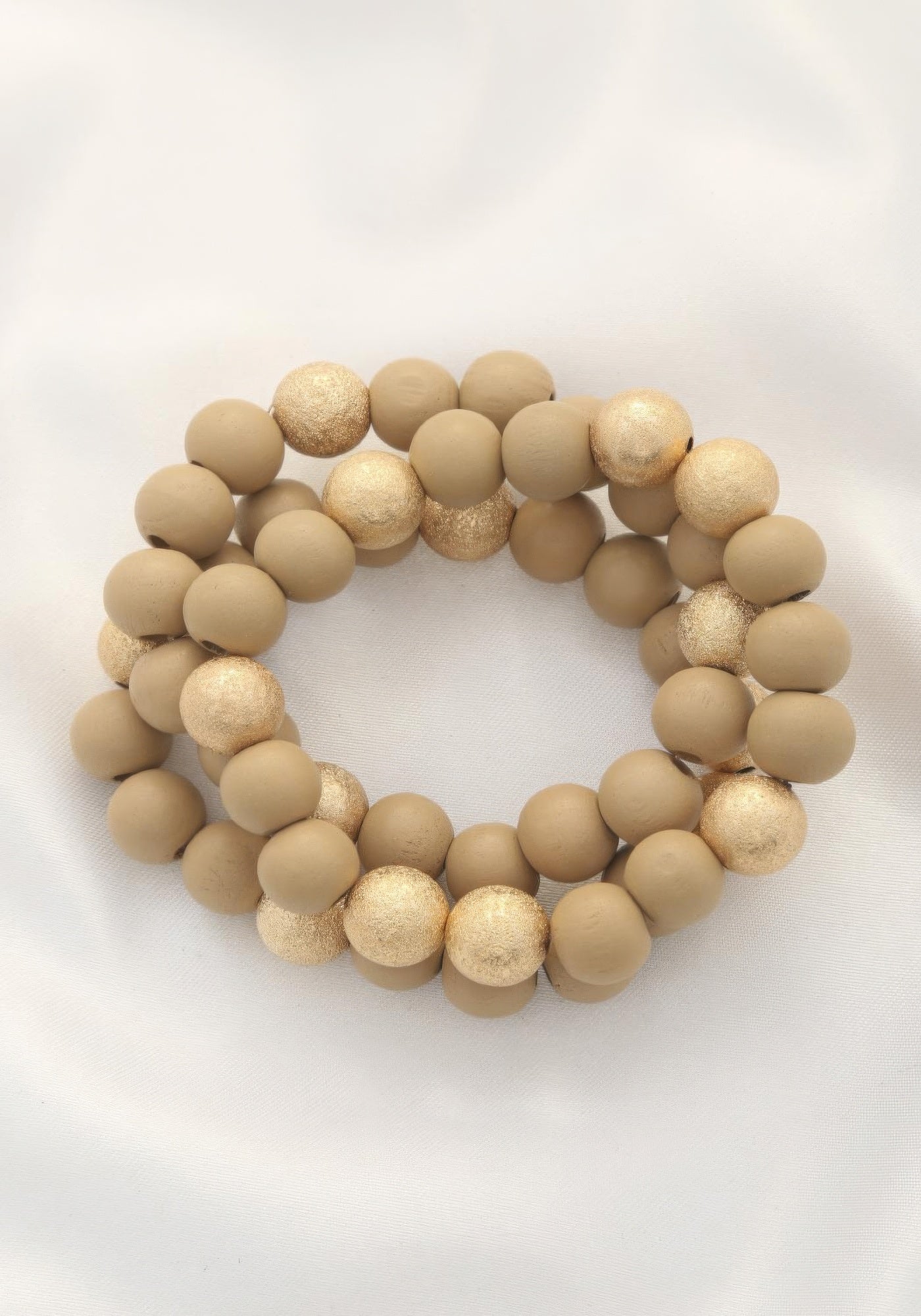 Metal Wood Bead Bracelet - ShopEasier