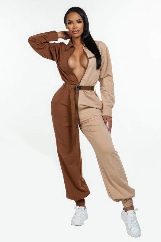 Long Sleeve Oversized Cozy Shirt Jumpsuit - ShopEasier