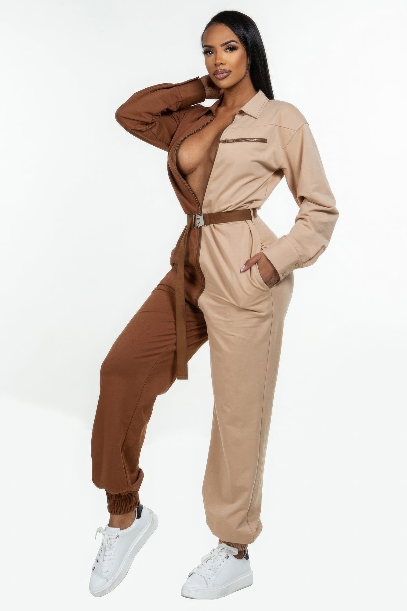 Long Sleeve Oversized Cozy Shirt Jumpsuit - ShopEasier