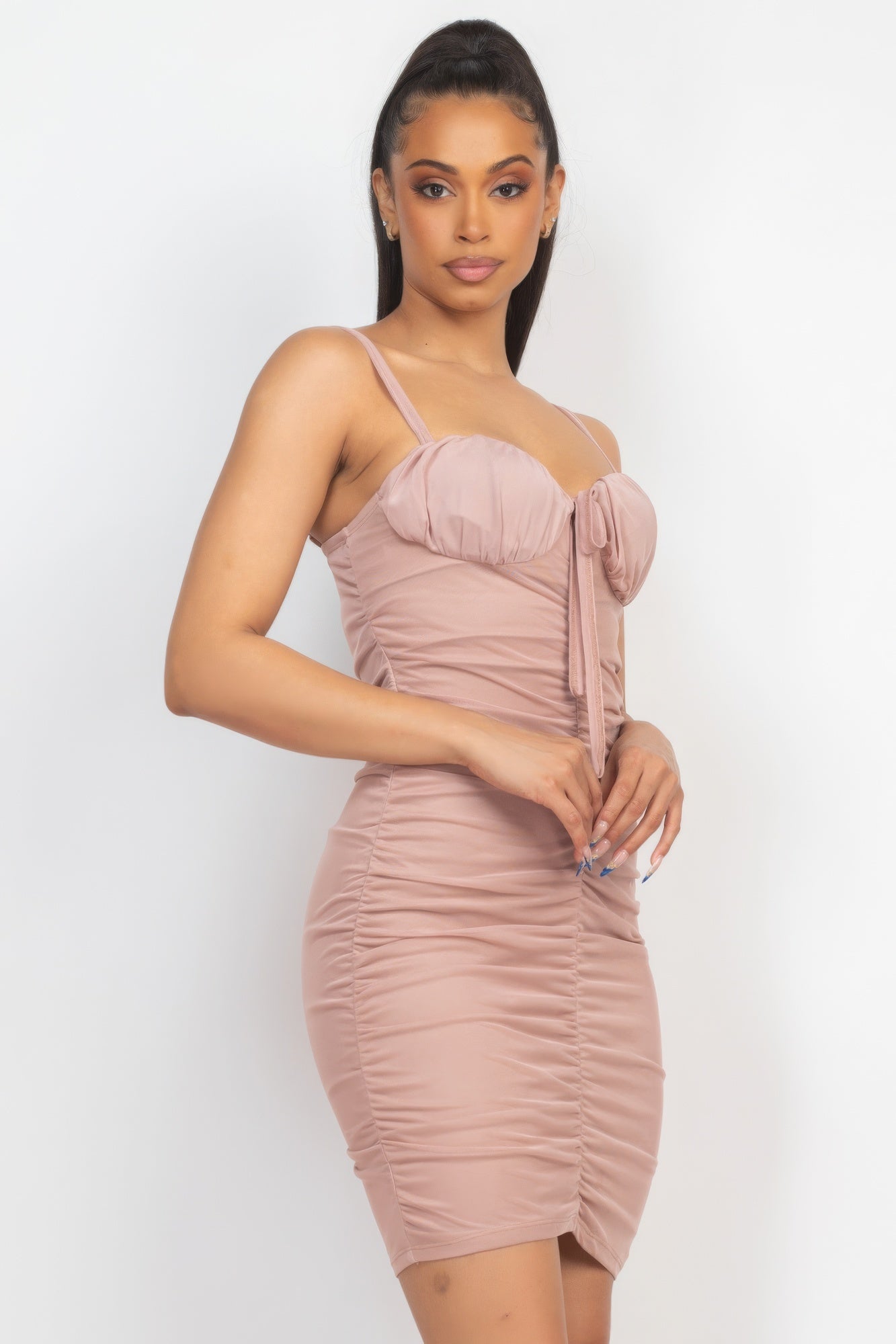 Front Ruched Mini Dress - ShopEasier