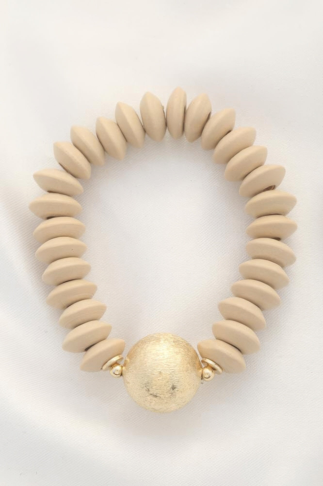 Ball Bead Wood Disc Bracelet - ShopEasier