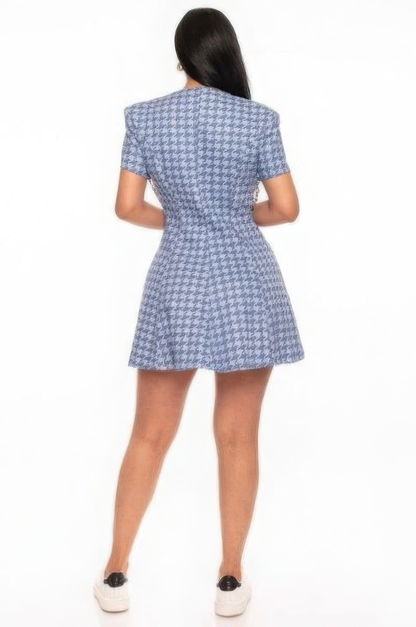 Houndstooth Chain-belt Dress - ShopEasier