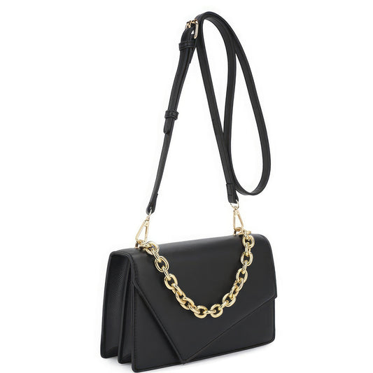 Smooth Plain Chain Link Crossbody Bag - ShopEasier