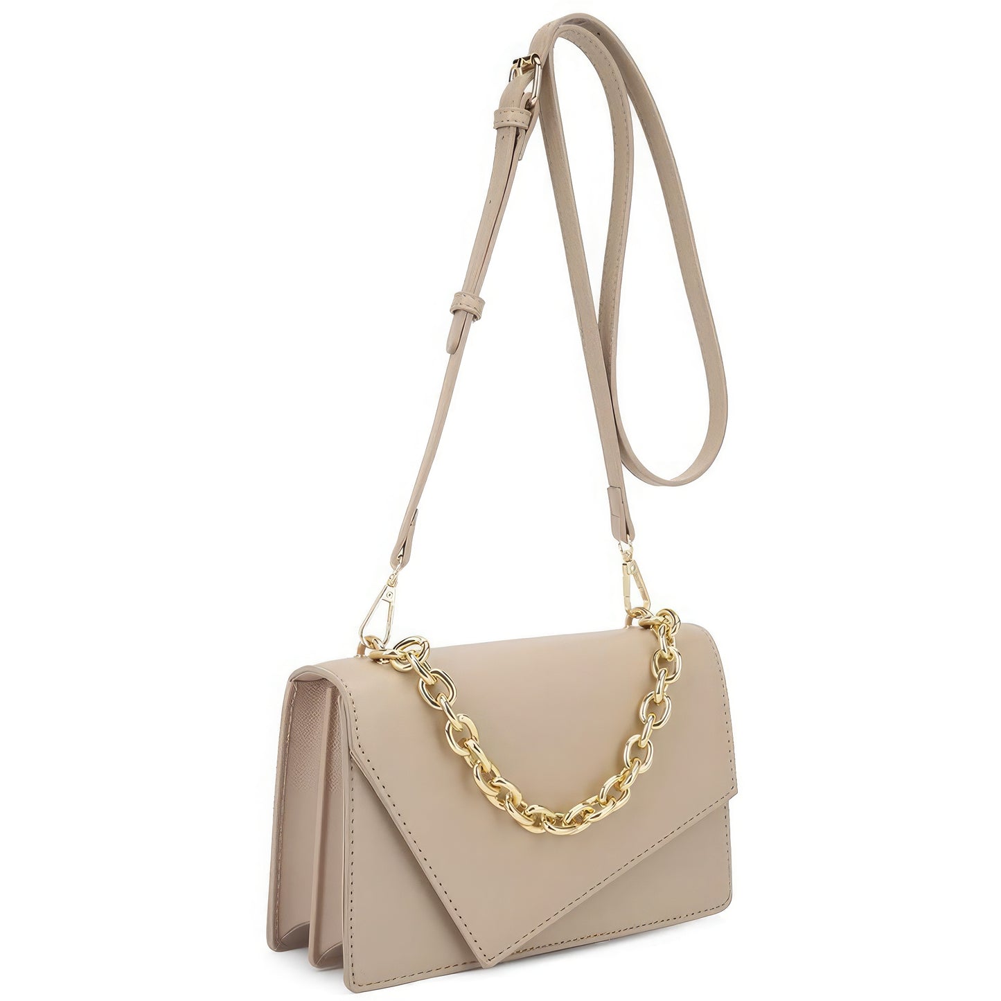 Smooth Plain Chain Link Crossbody Bag - ShopEasier