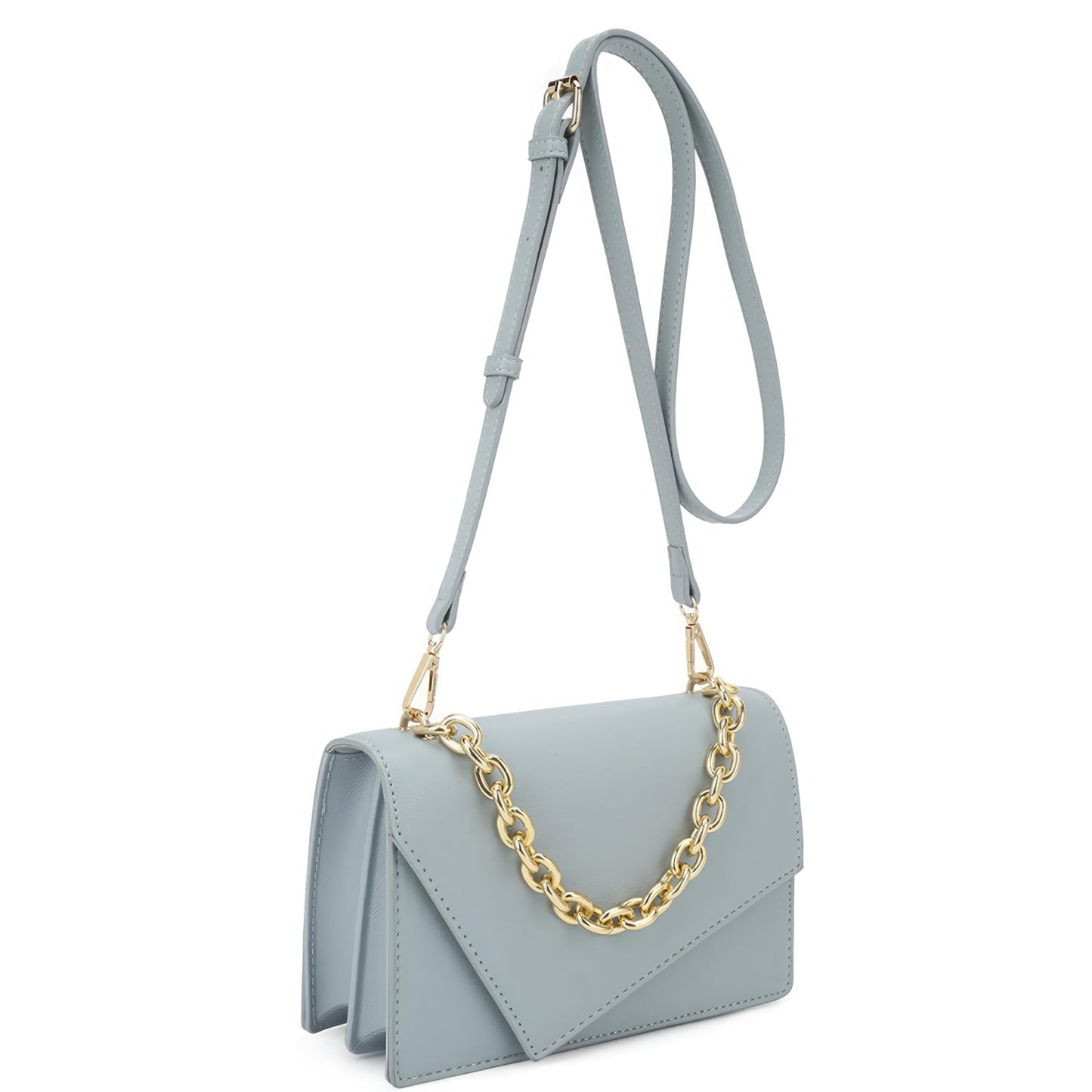 Smooth Plain Chain Link Crossbody Bag - ShopEasier