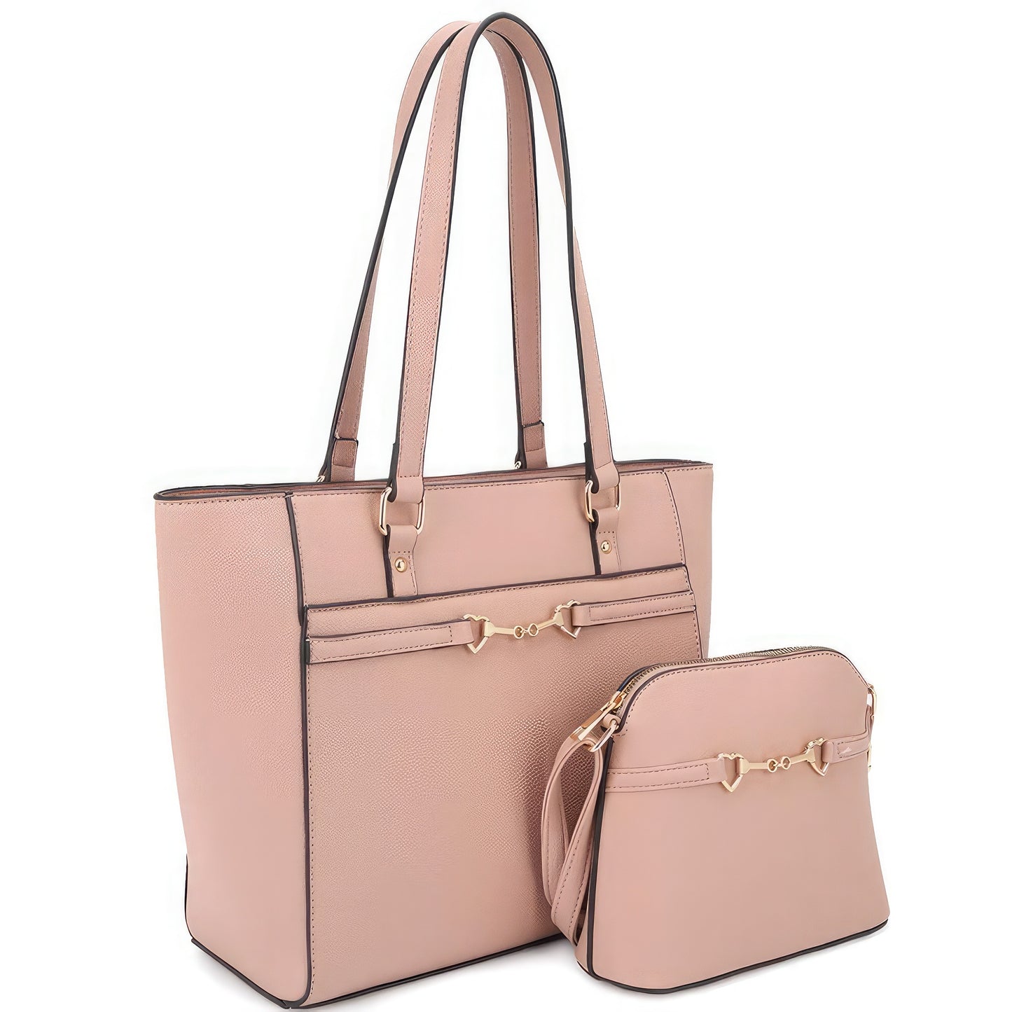 2in1 Smooth Matching Shoulder Tote Bag With Crossbody Set - ShopEasier