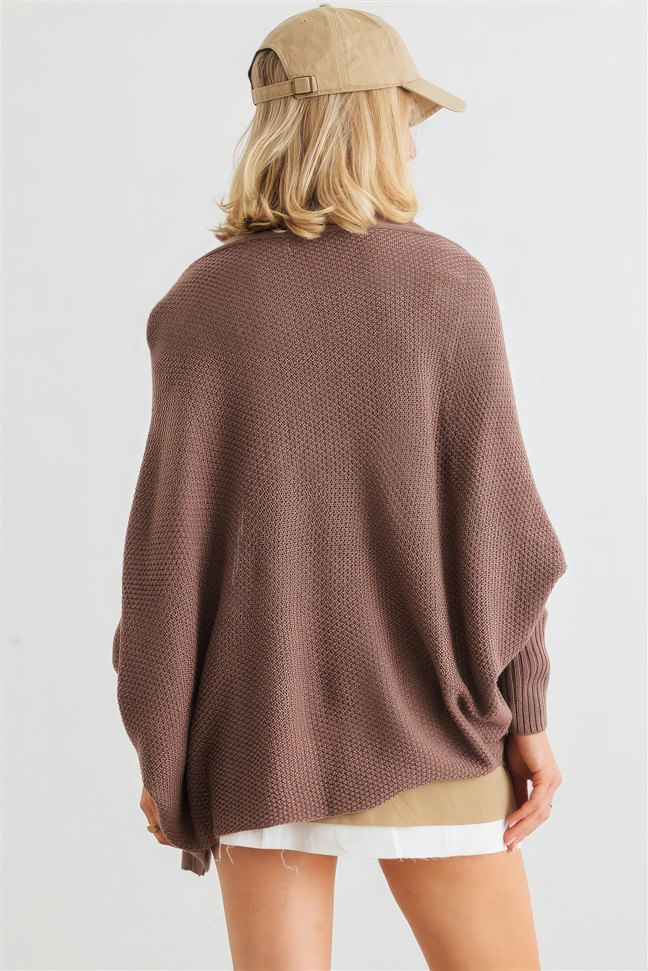 Batwing Sleeve Open Front Cardigan - ShopEasier