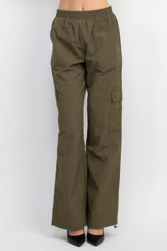 High-rise Cargo Parachute Pants - ShopEasier