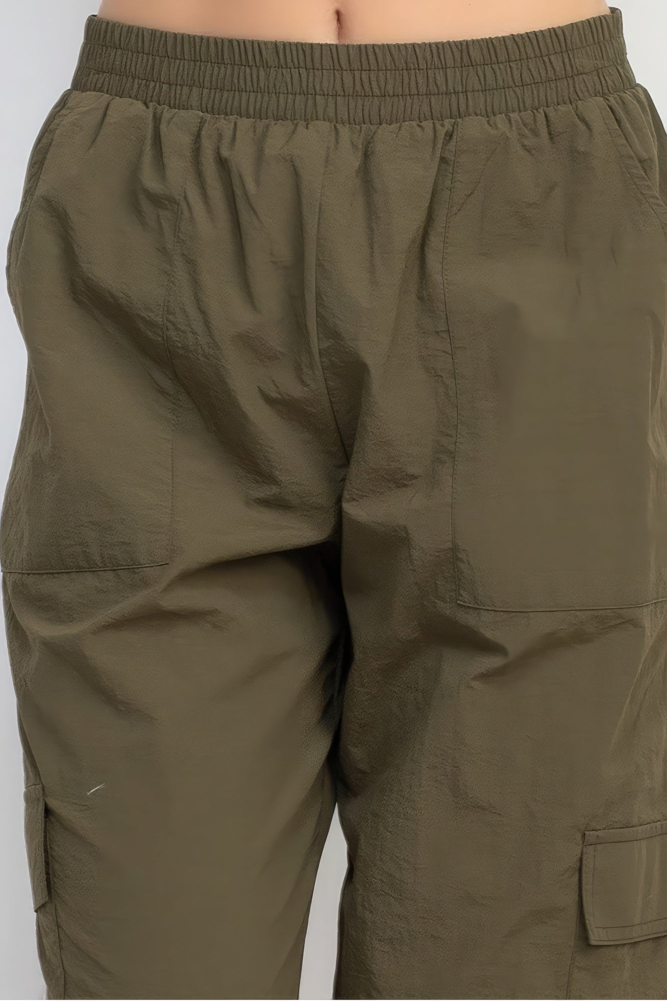 High-rise Cargo Parachute Pants - ShopEasier