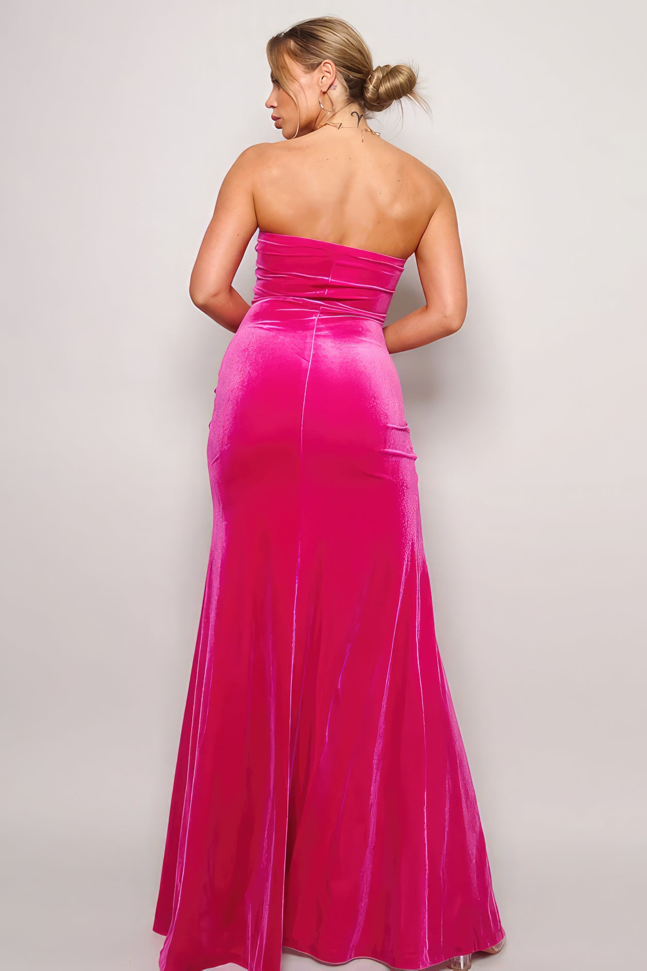 Strapless Sweetheart Maxi Velvet Dress - ShopEasier