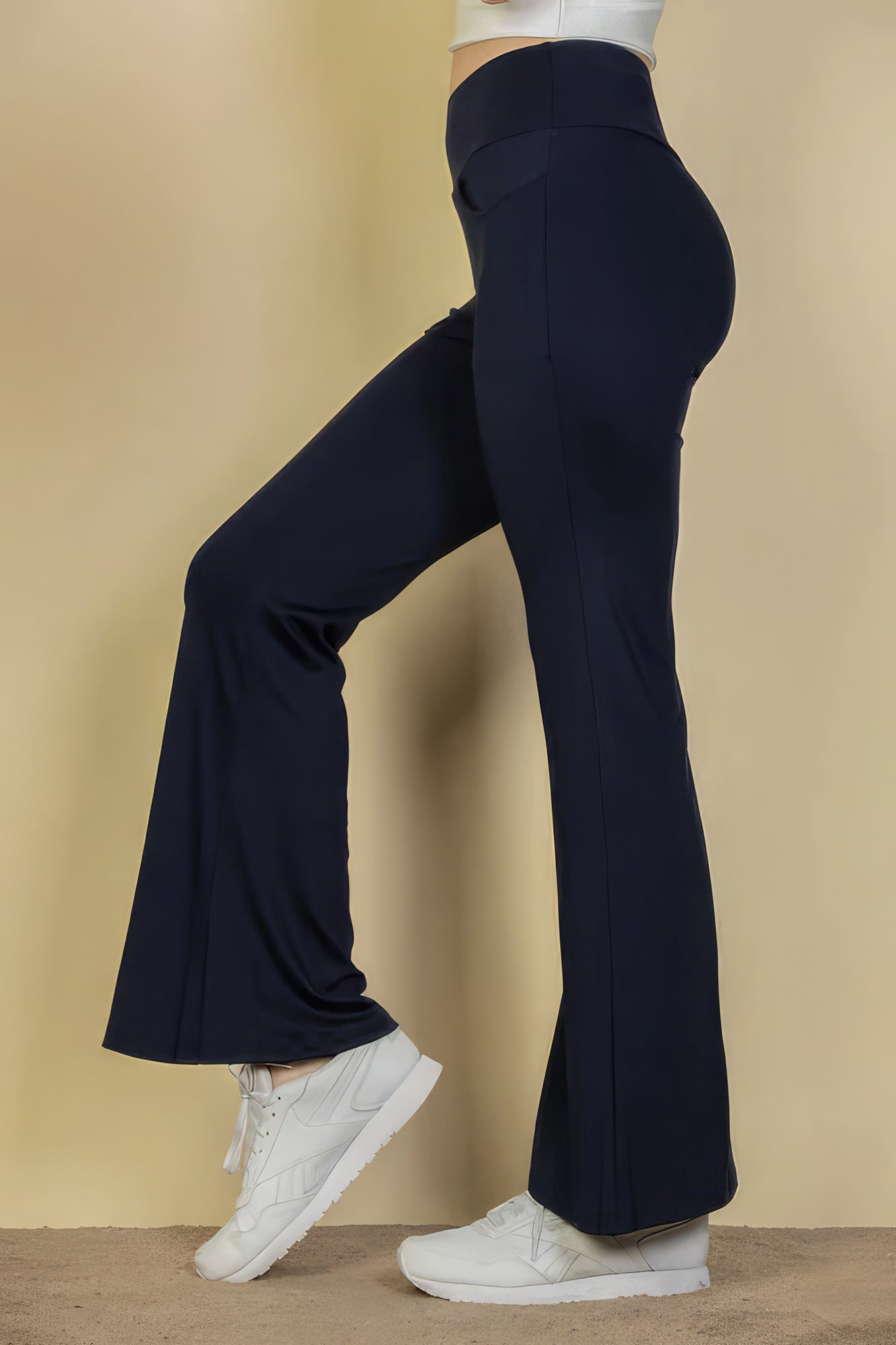 High Waisted Front Pocket Flare Pants - ShopEasier