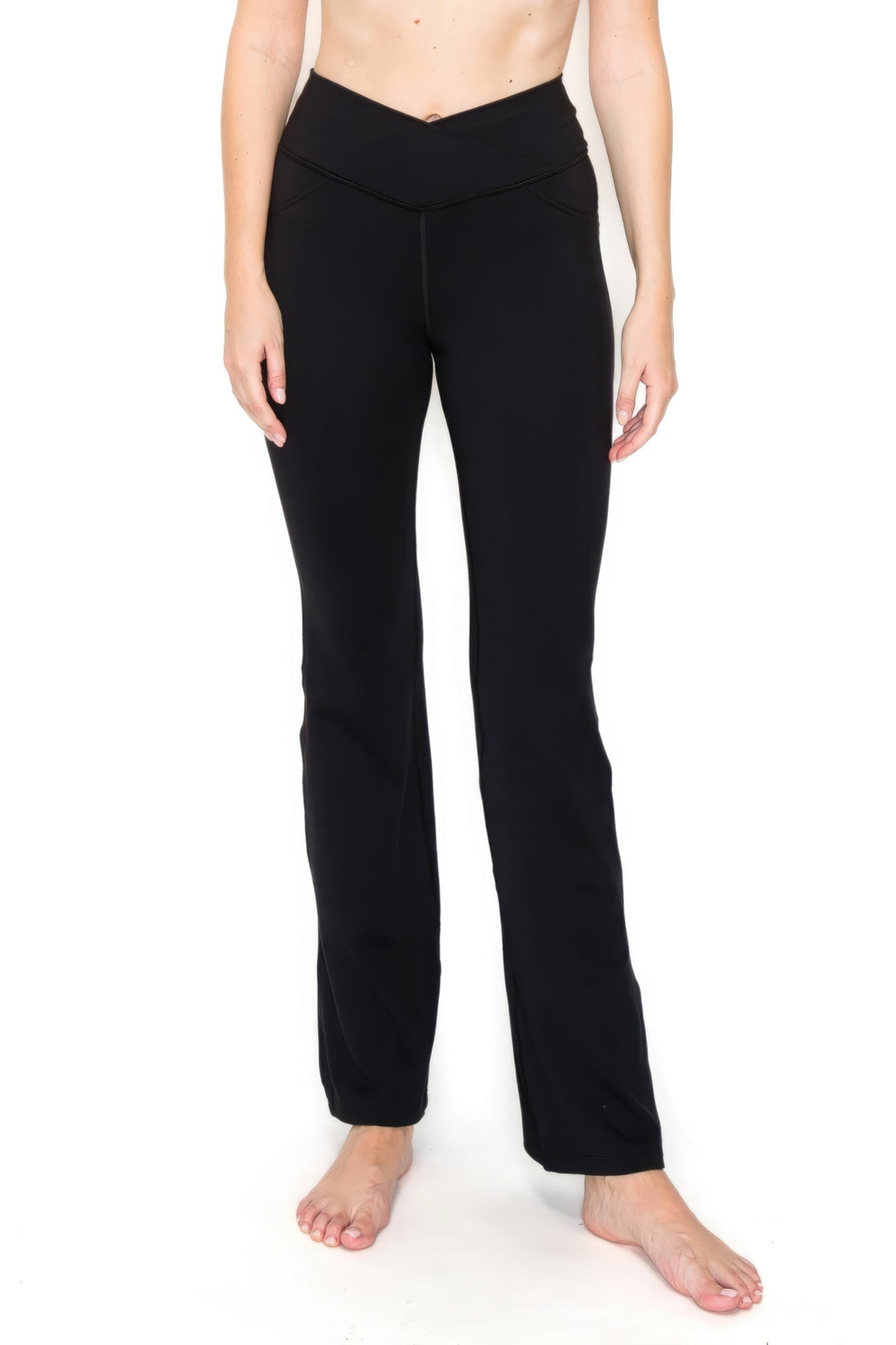 V-waist Mini Flare Yoga Pants - ShopEasier