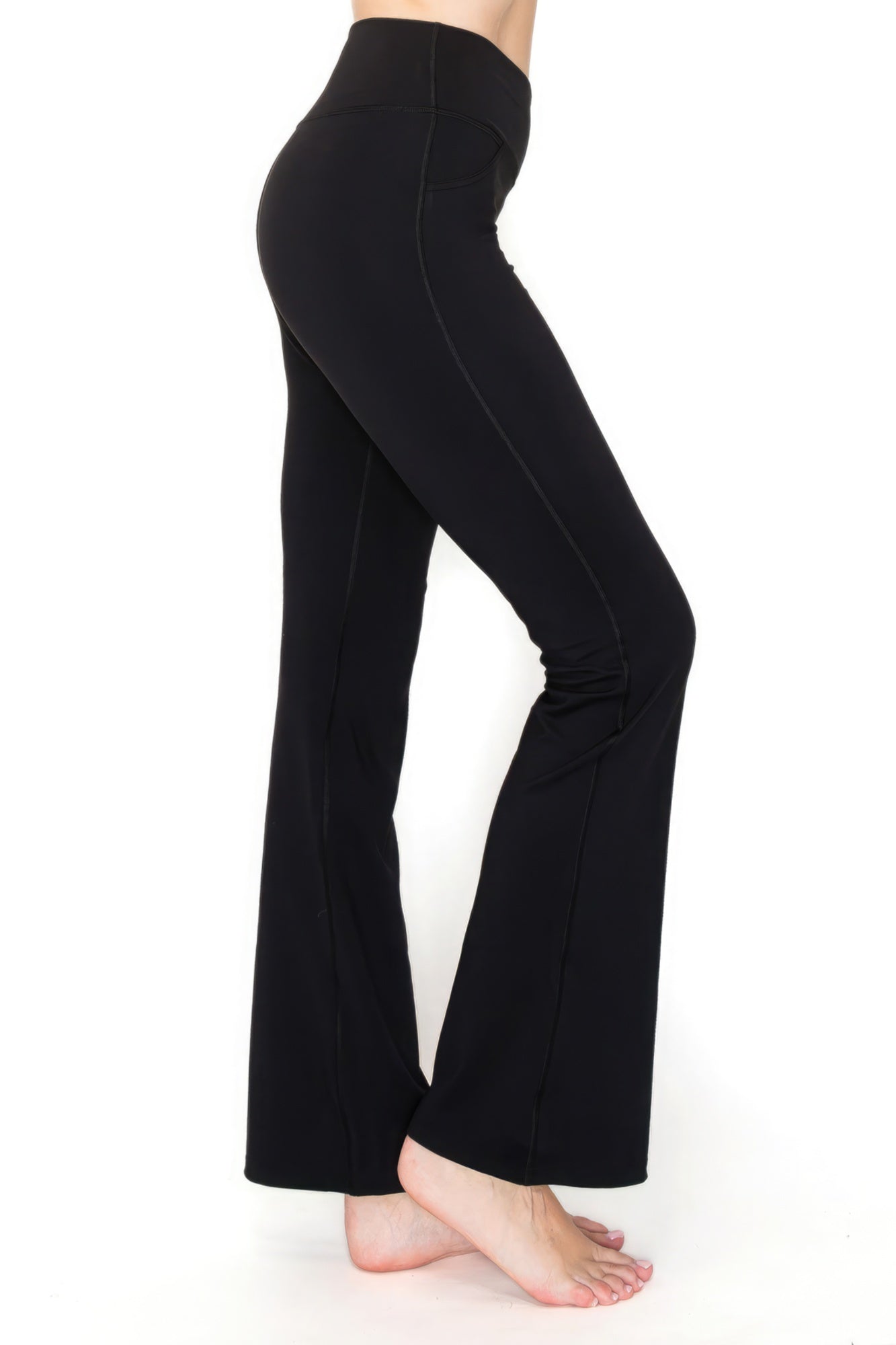 V-waist Mini Flare Yoga Pants - ShopEasier