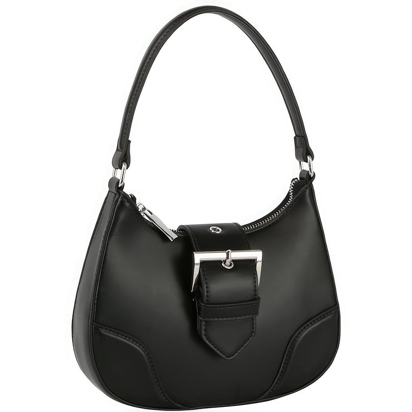 Fashion Buckle Curve Handle Shoulder Bag - ShopEasier