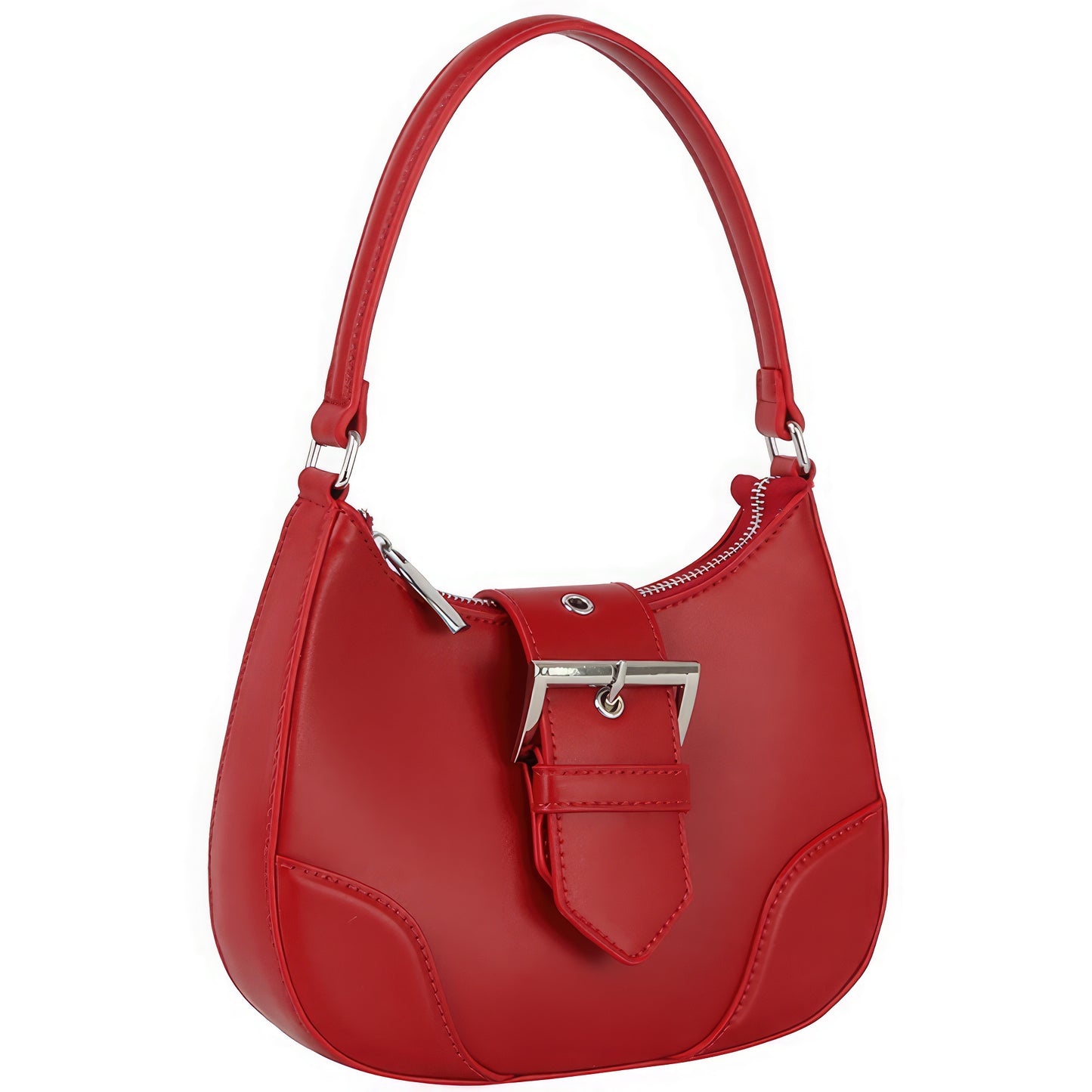 Fashion Buckle Curve Handle Shoulder Bag - ShopEasier