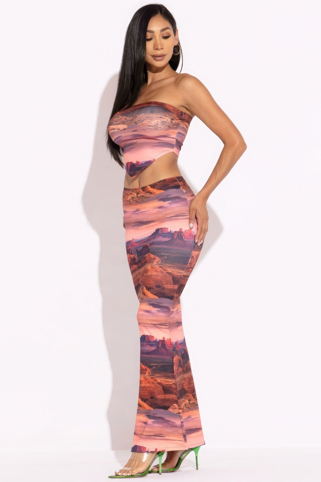 Printed Tube Top And Maxi Skirt - ShopEasier