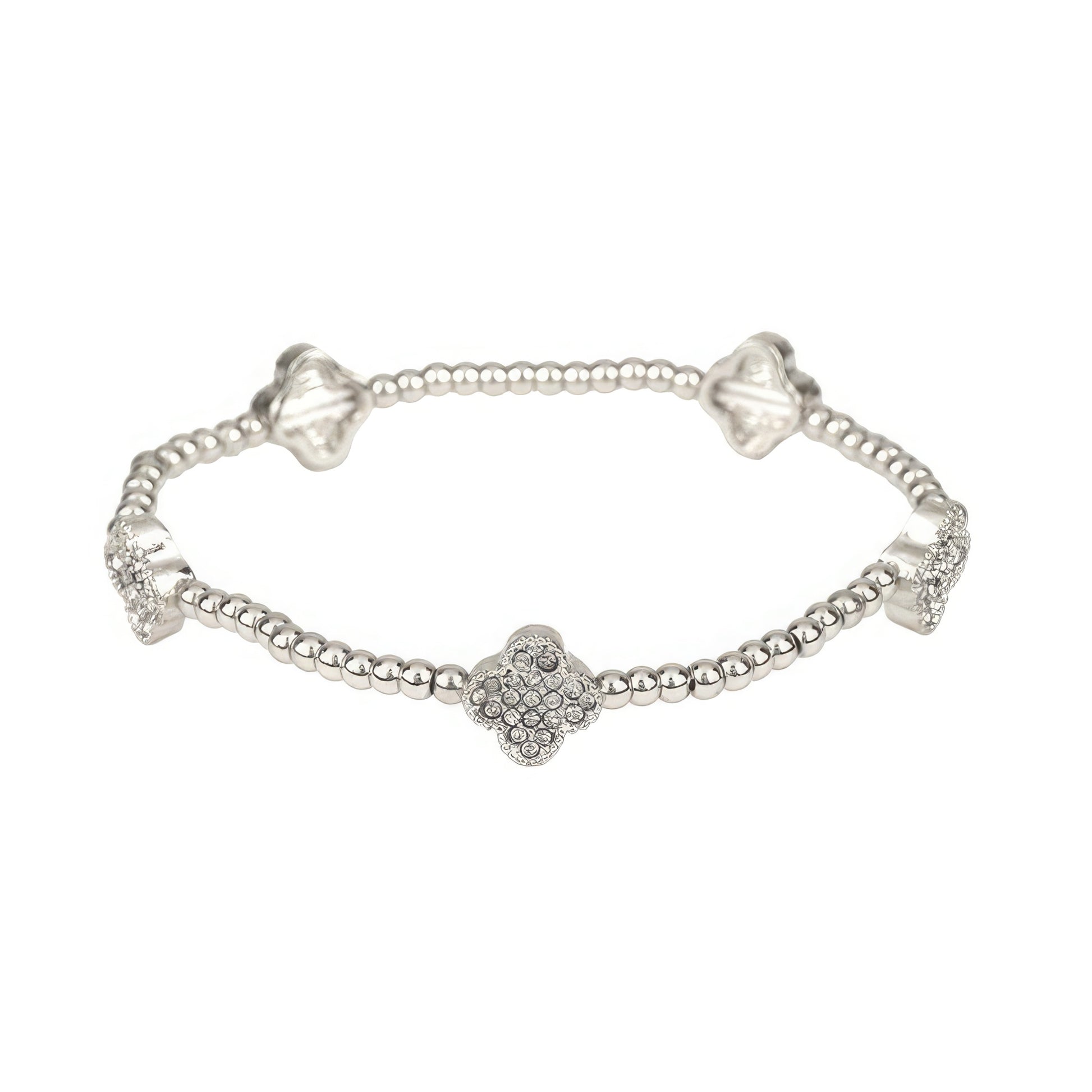 Metal Flower Station Stretch Bracelet - ShopEasier