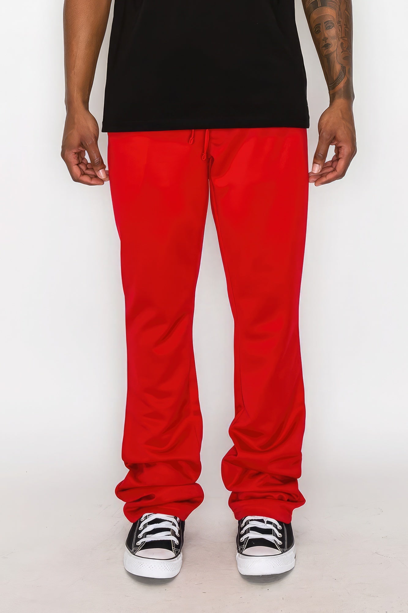 Red Flare Stacked Fit Sweatpants