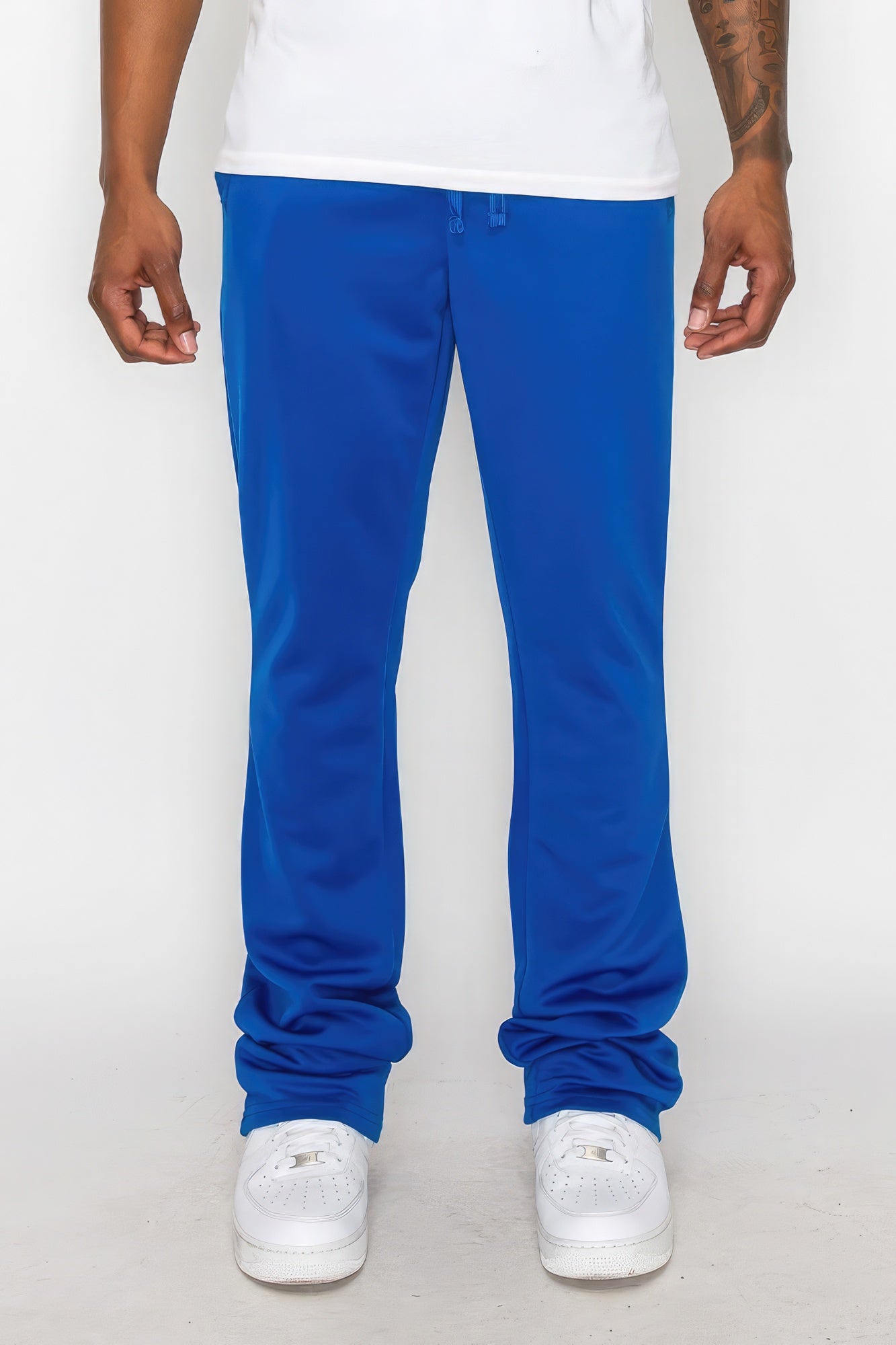 Royal Blue Flare Leg Stacked Sweatpants