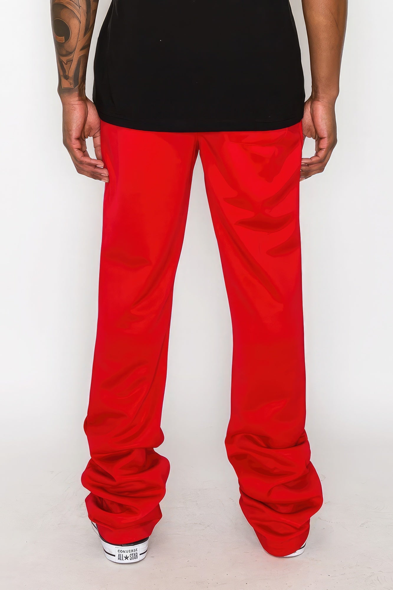 Red Flare Stacked Fit Sweatpants