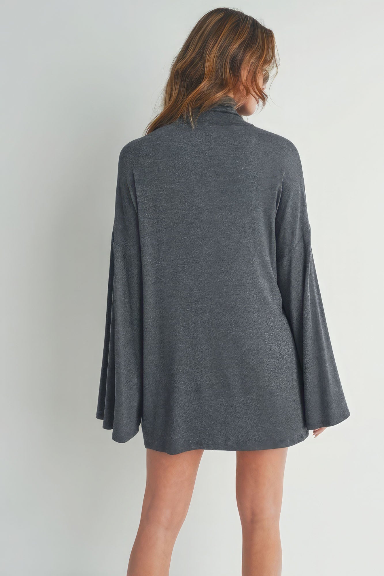 Bell Sleeve Turtle Neck Dress - ShopEasier