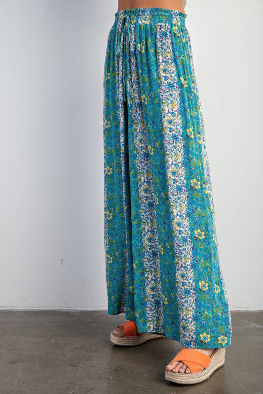 Floral Print Gauze Palazzo Pants - ShopEasier