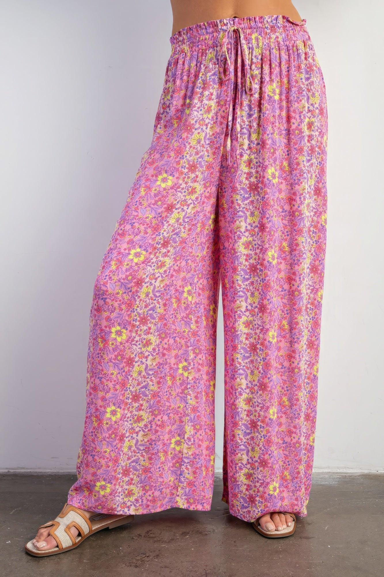 Floral Print Gauze Palazzo Pants - ShopEasier