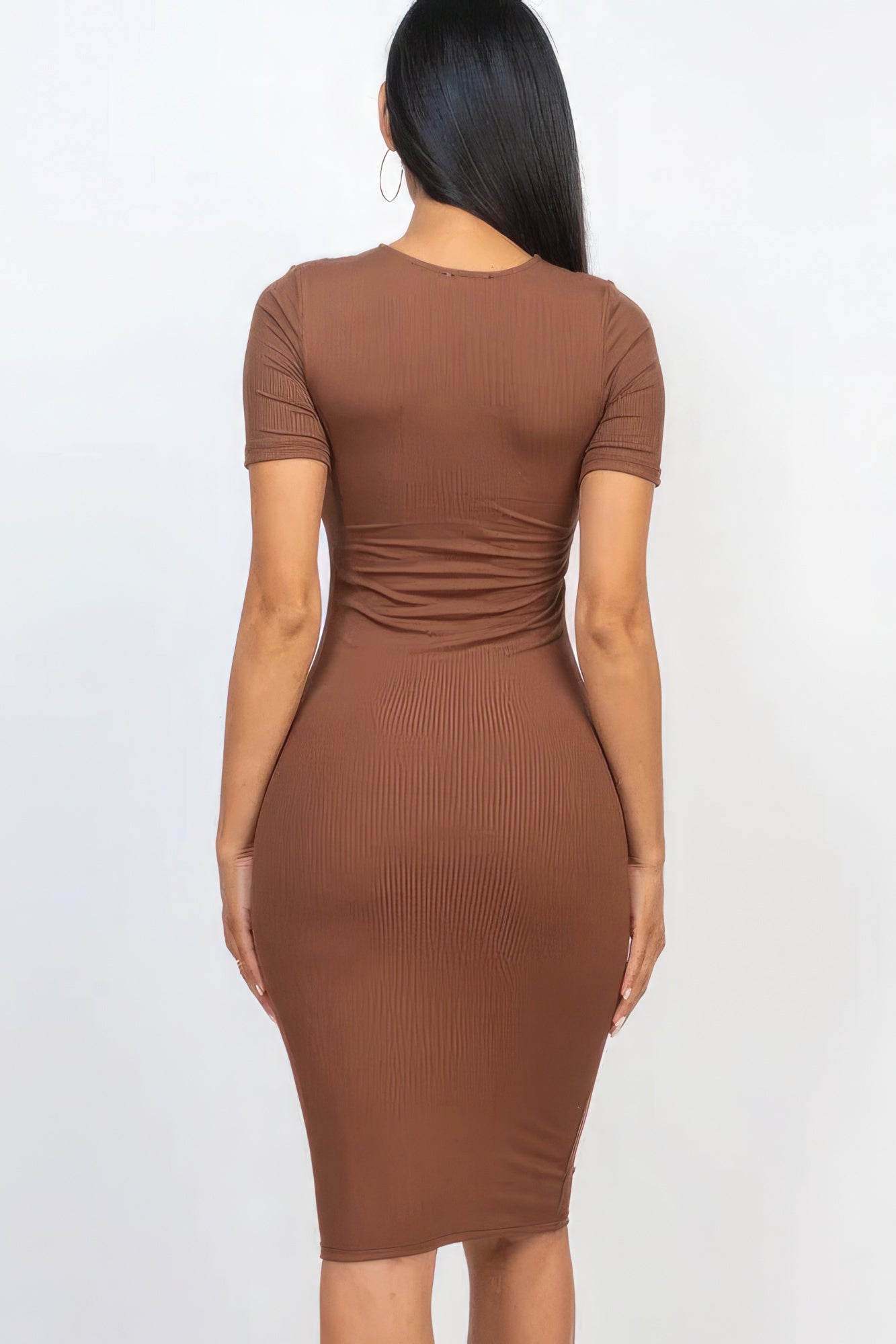 Ribbed Bodycon Midi Dress - ShopEasier