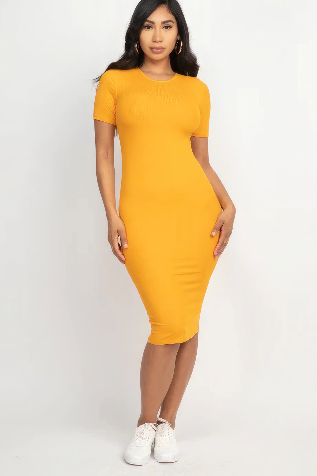 Ribbed Bodycon Midi Dress - ShopEasier