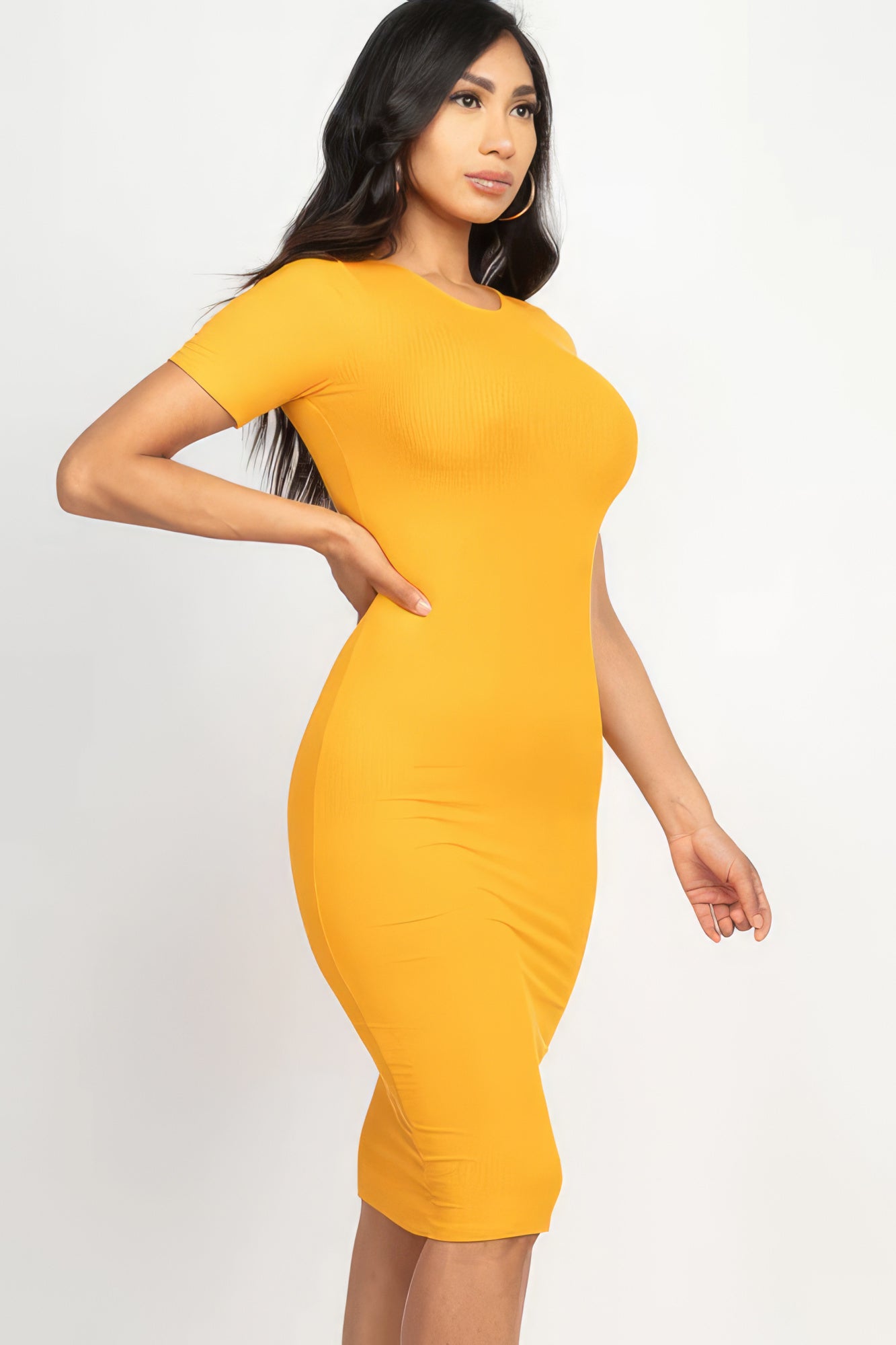 Ribbed Bodycon Midi Dress - ShopEasier