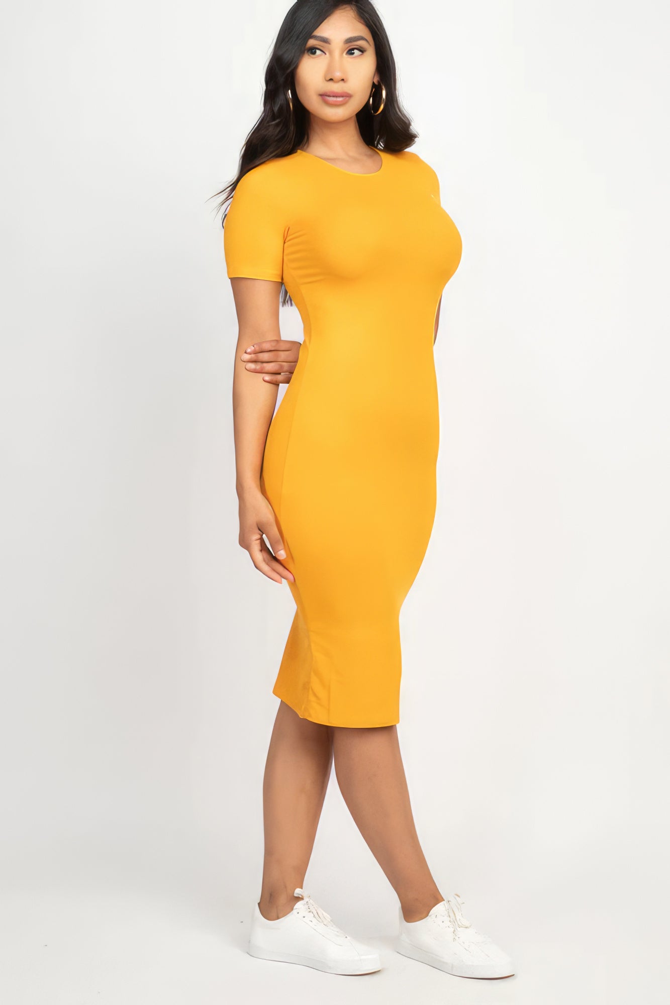 Ribbed Bodycon Midi Dress - ShopEasier