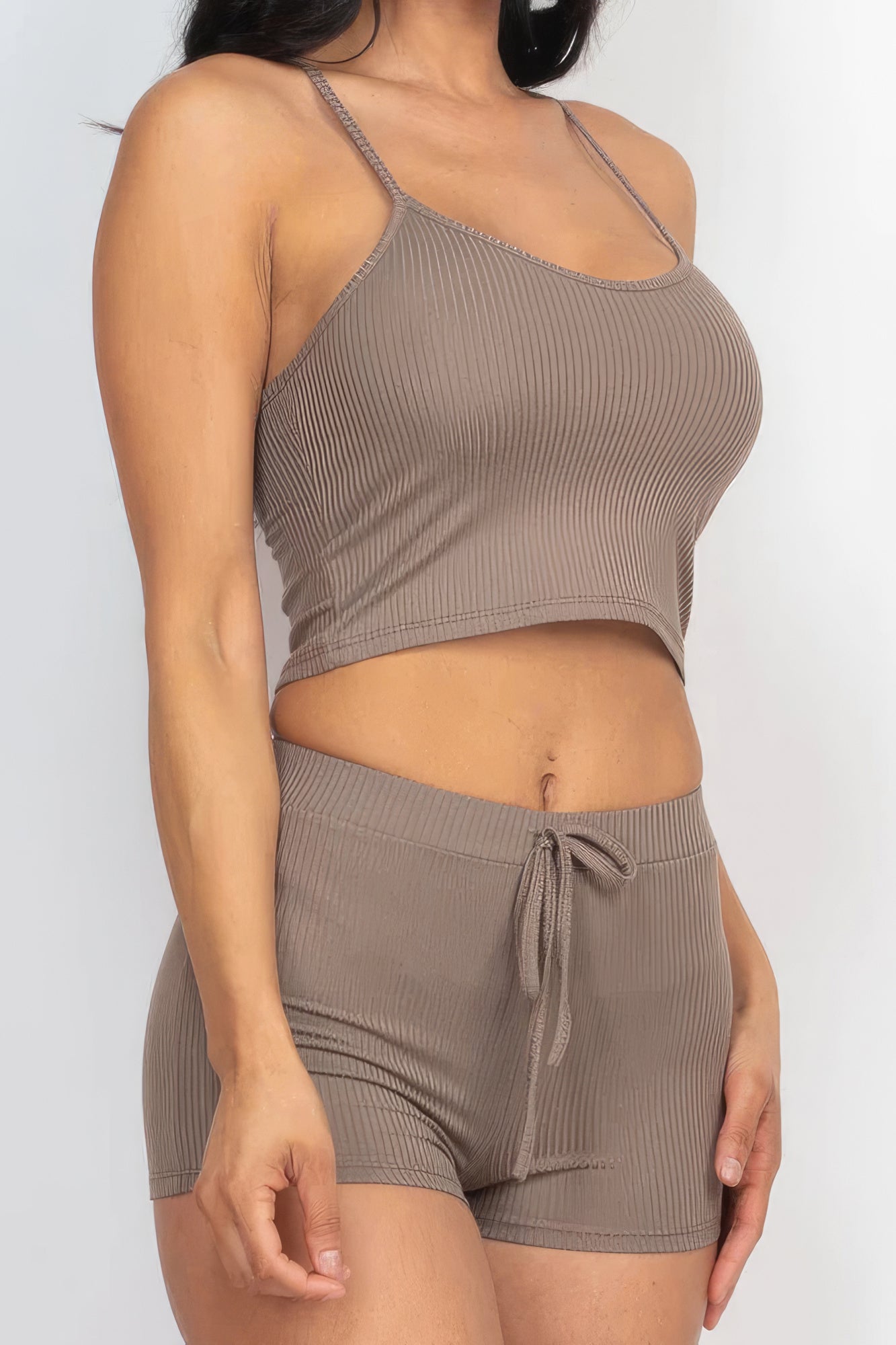 Ribbed Crop Cami Top & Shorts Set - ShopEasier