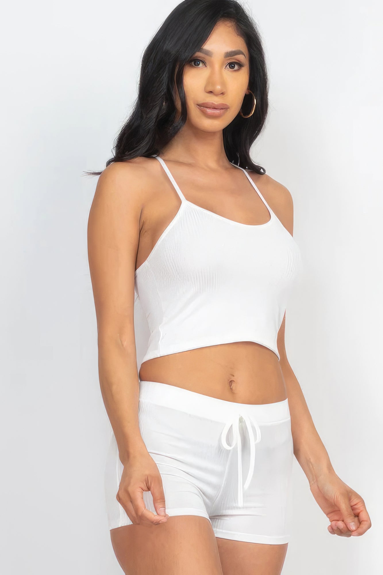 Ribbed Crop Cami Top & Shorts Set - ShopEasier