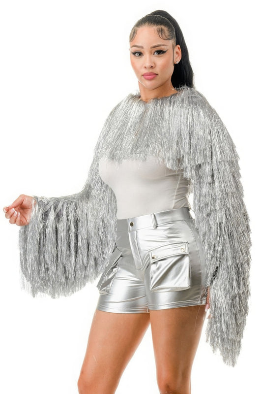 Metallic Tinsel Bolero - ShopEasier