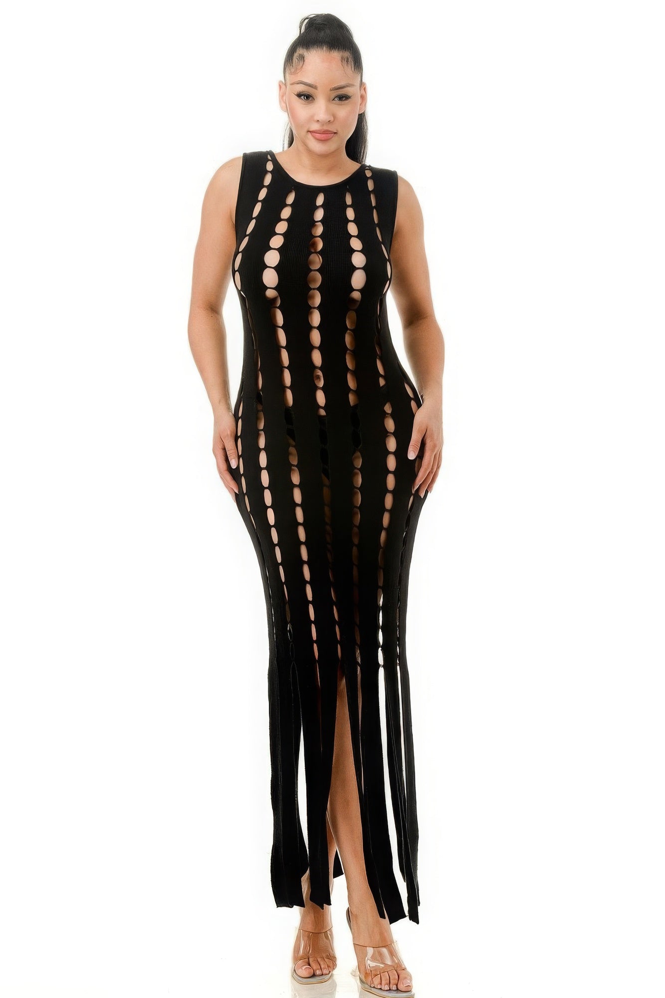 Cut Out Fringe Dress - ShopEasier