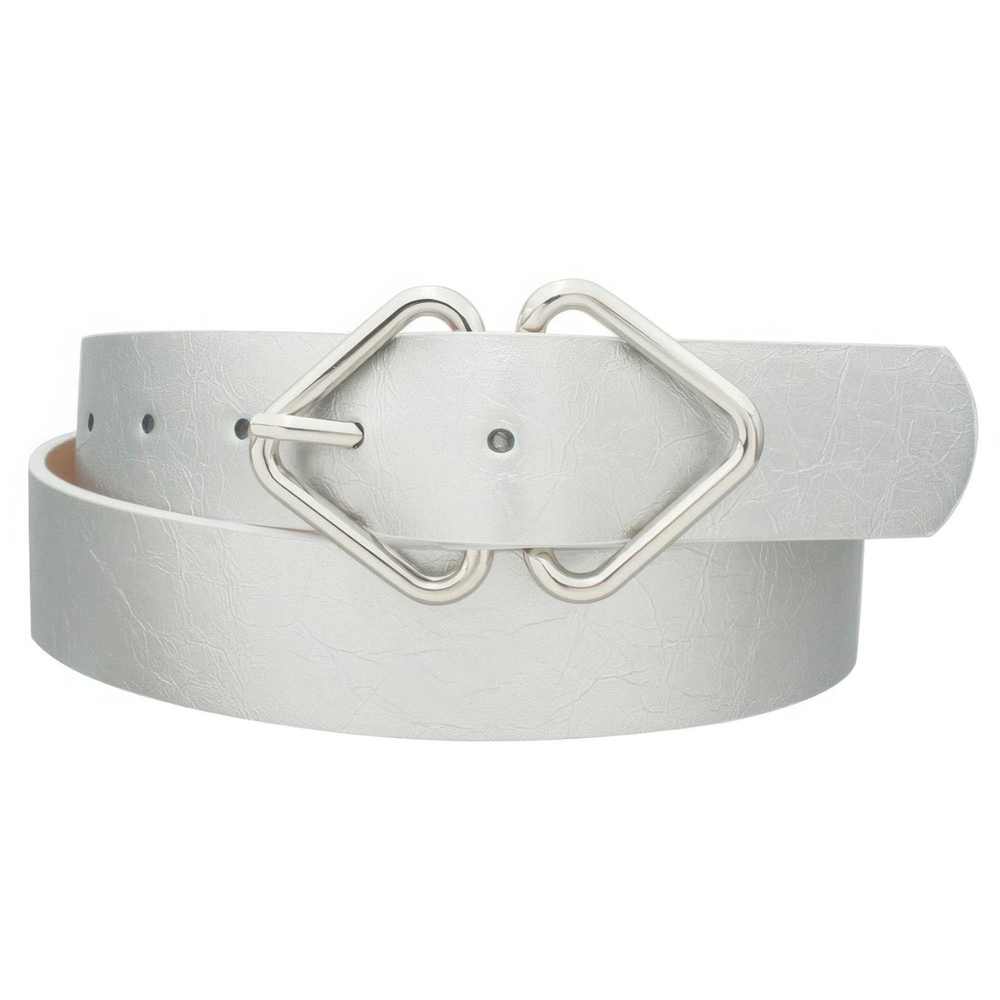 Mirrored Triangle Cracked Pu Buckle Belt - ShopEasier