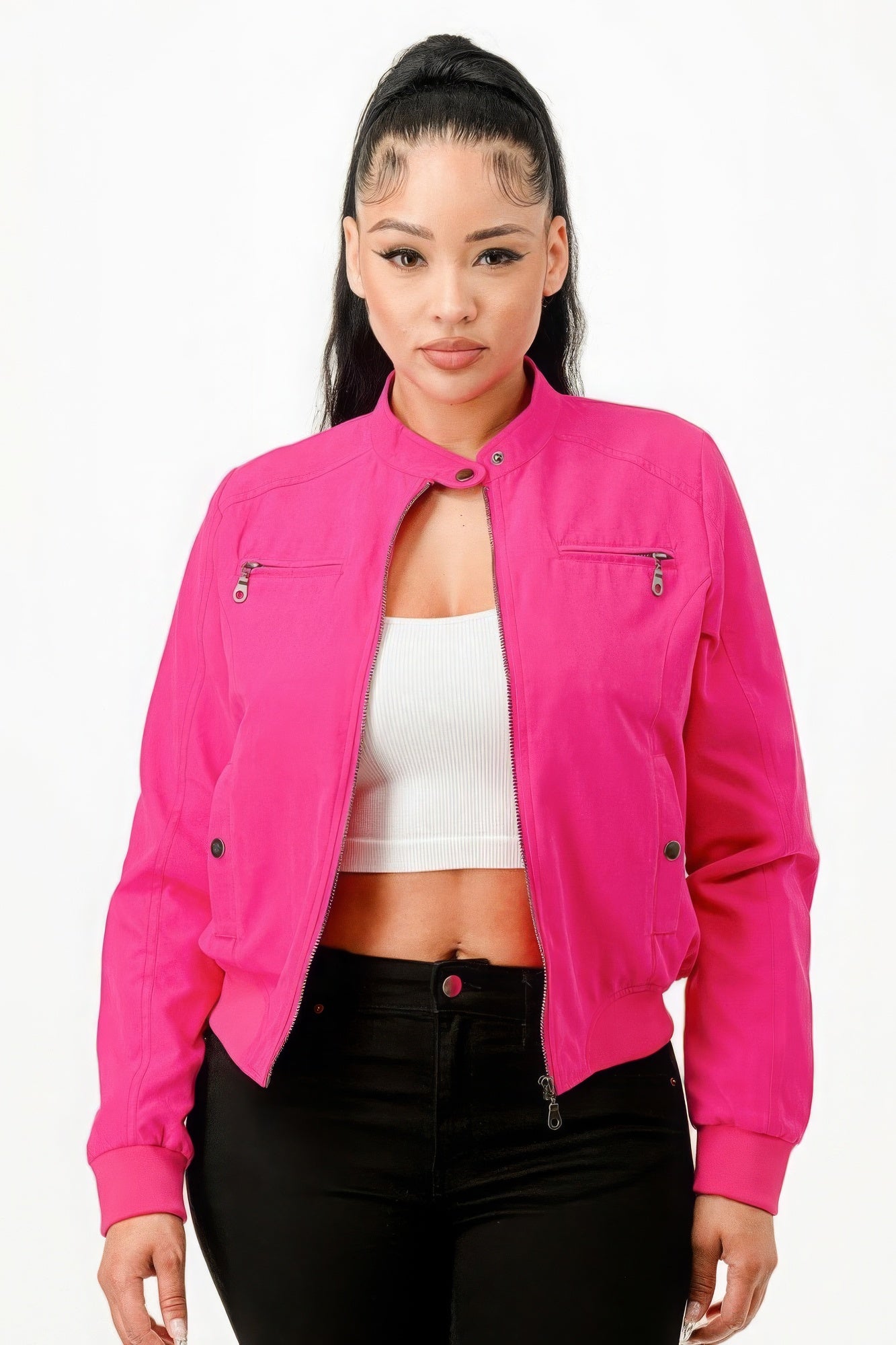 Casual Zip Up Biker Moto Jacket - ShopEasier