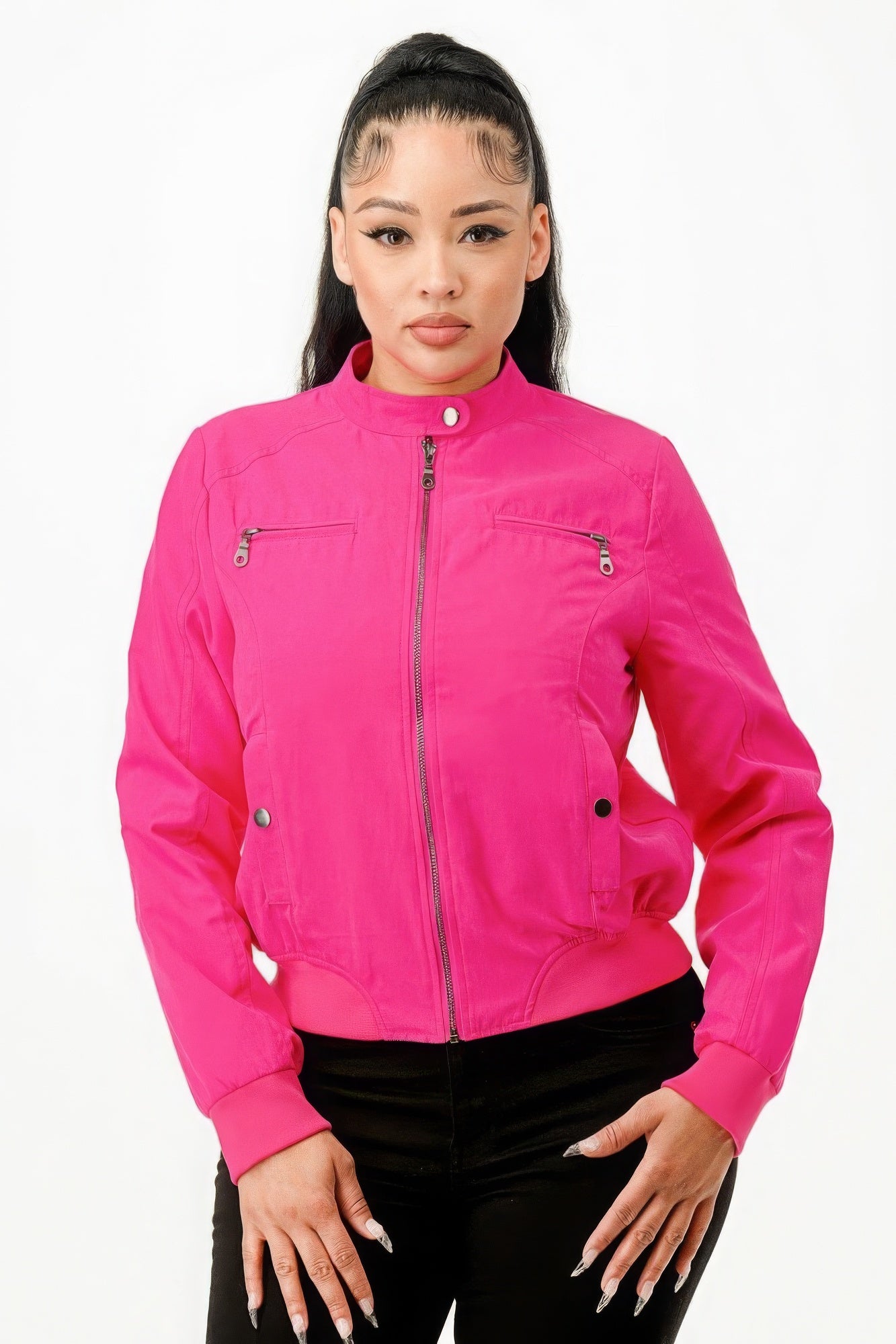 Casual Zip Up Biker Moto Jacket - ShopEasier