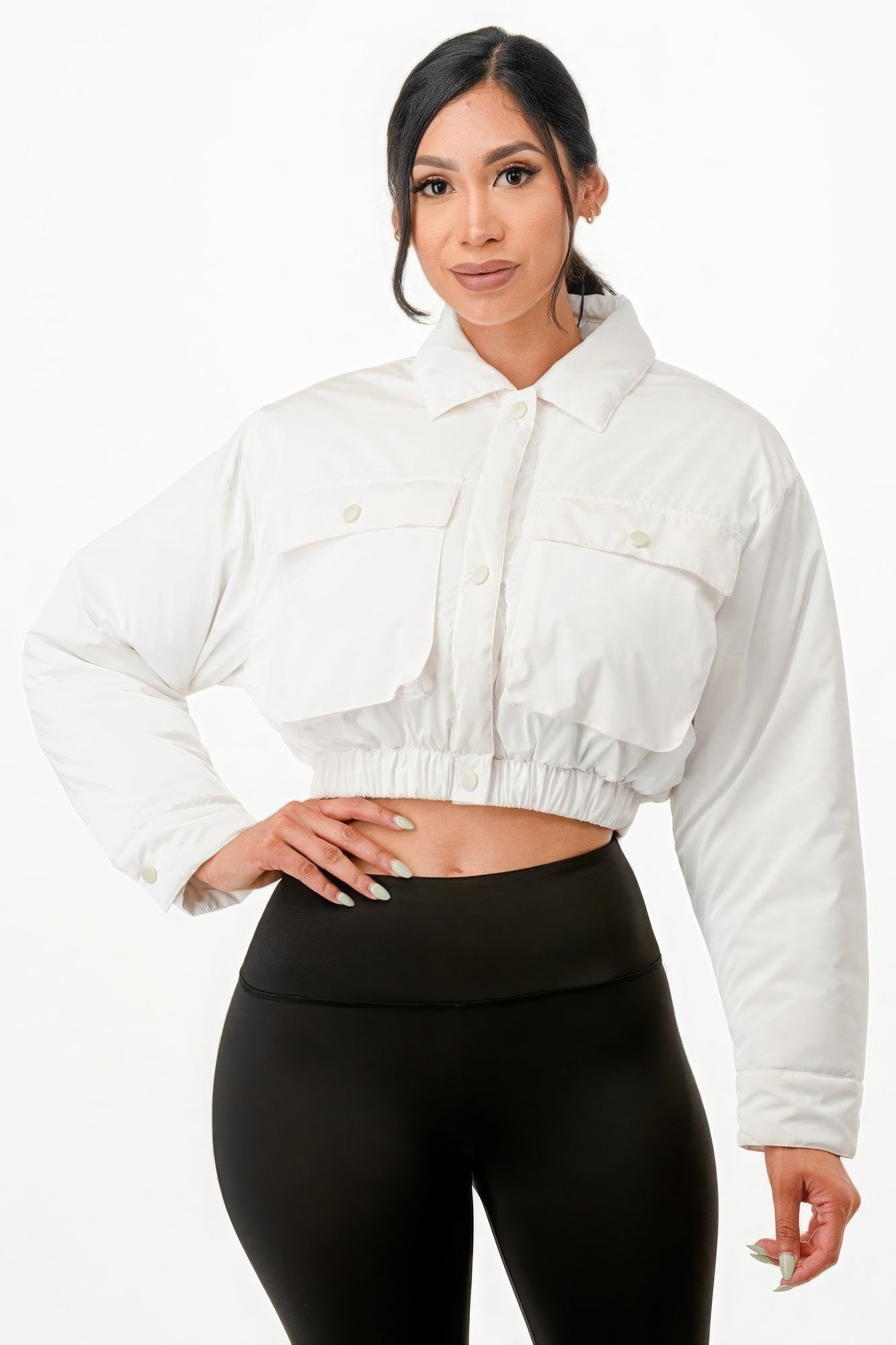 Shiny Puffer Bomber Jacket - ShopEasier