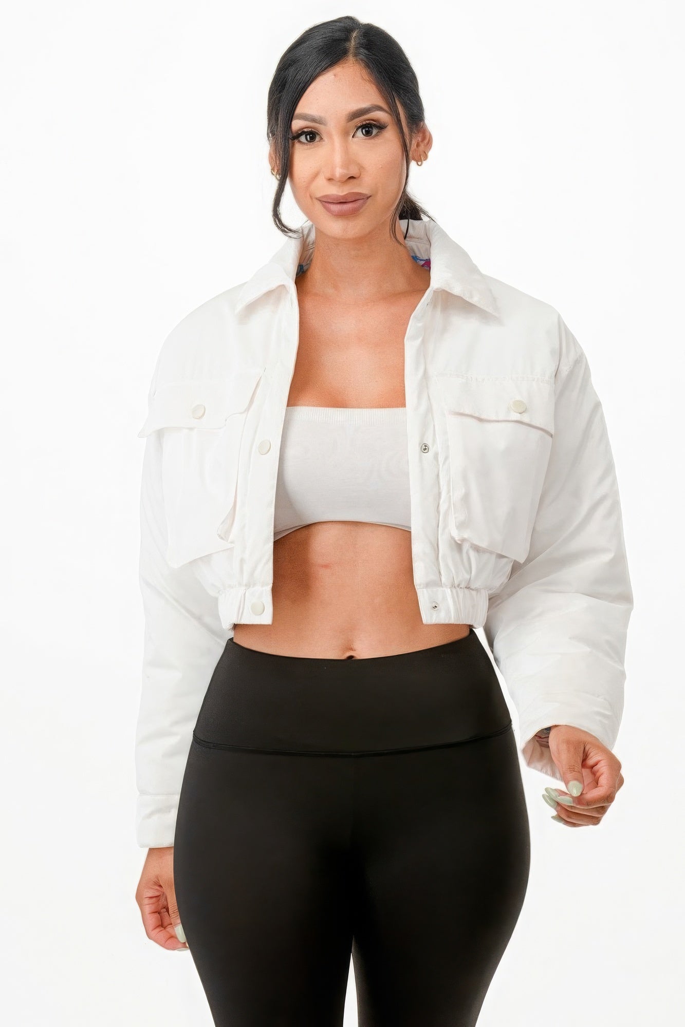 Shiny Puffer Bomber Jacket - ShopEasier