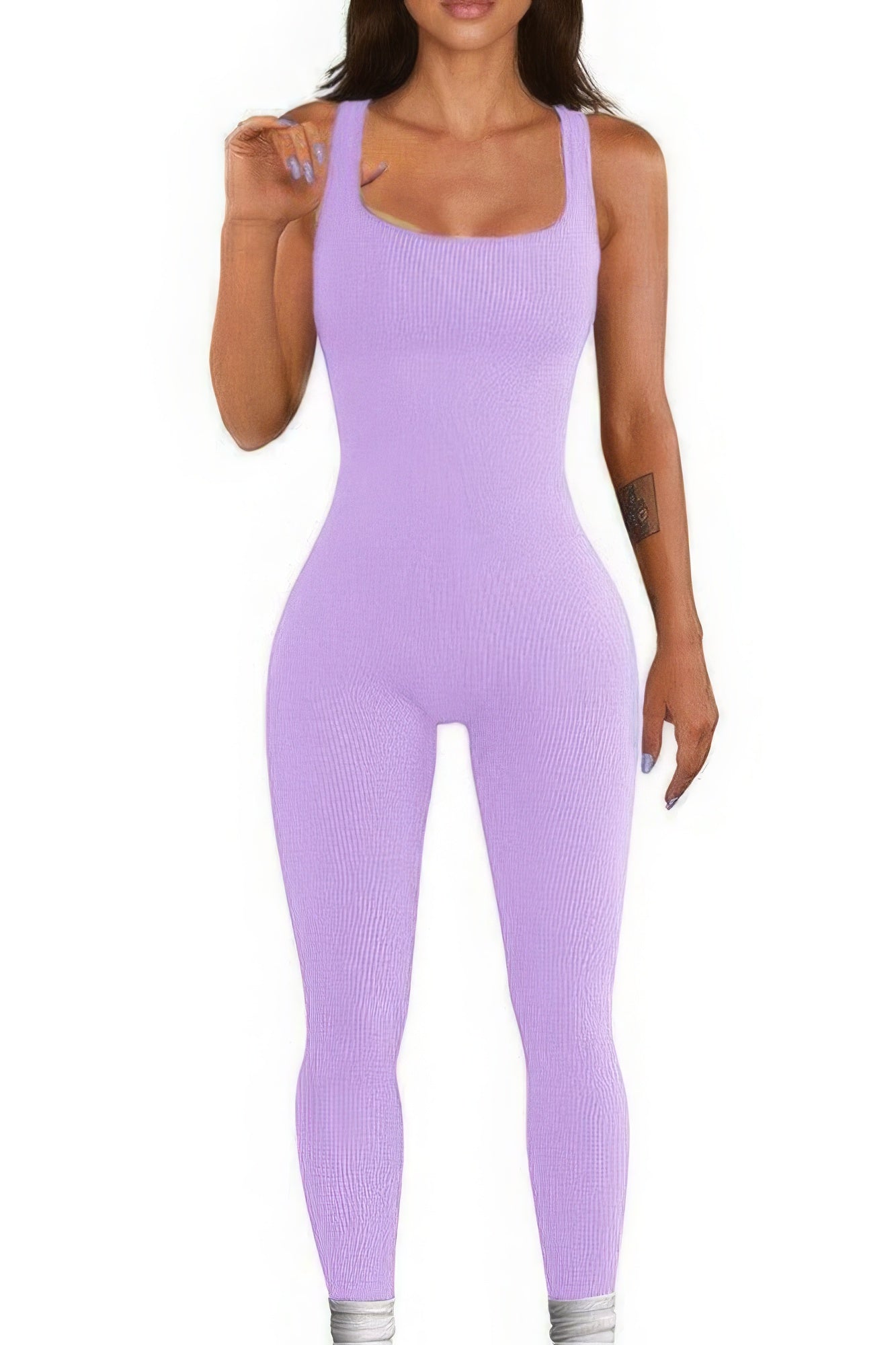 Seamless Ribbed Tank Jumpsuit - ShopEasier