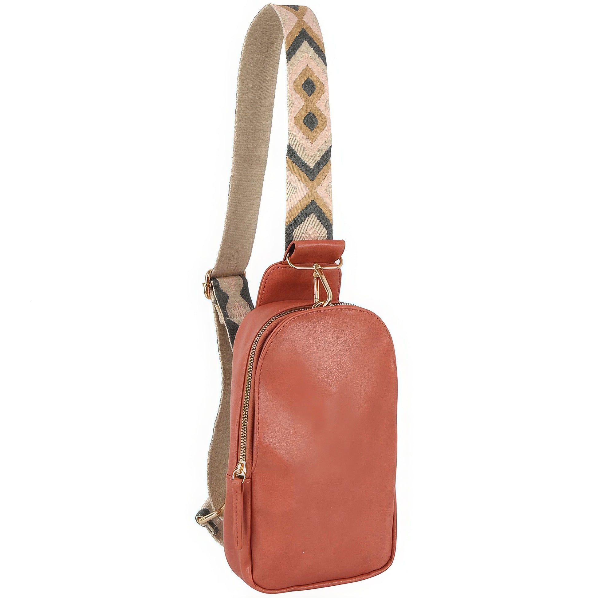 Smooth Zipper Sling Crossbody With Guitar Strap - ShopEasier