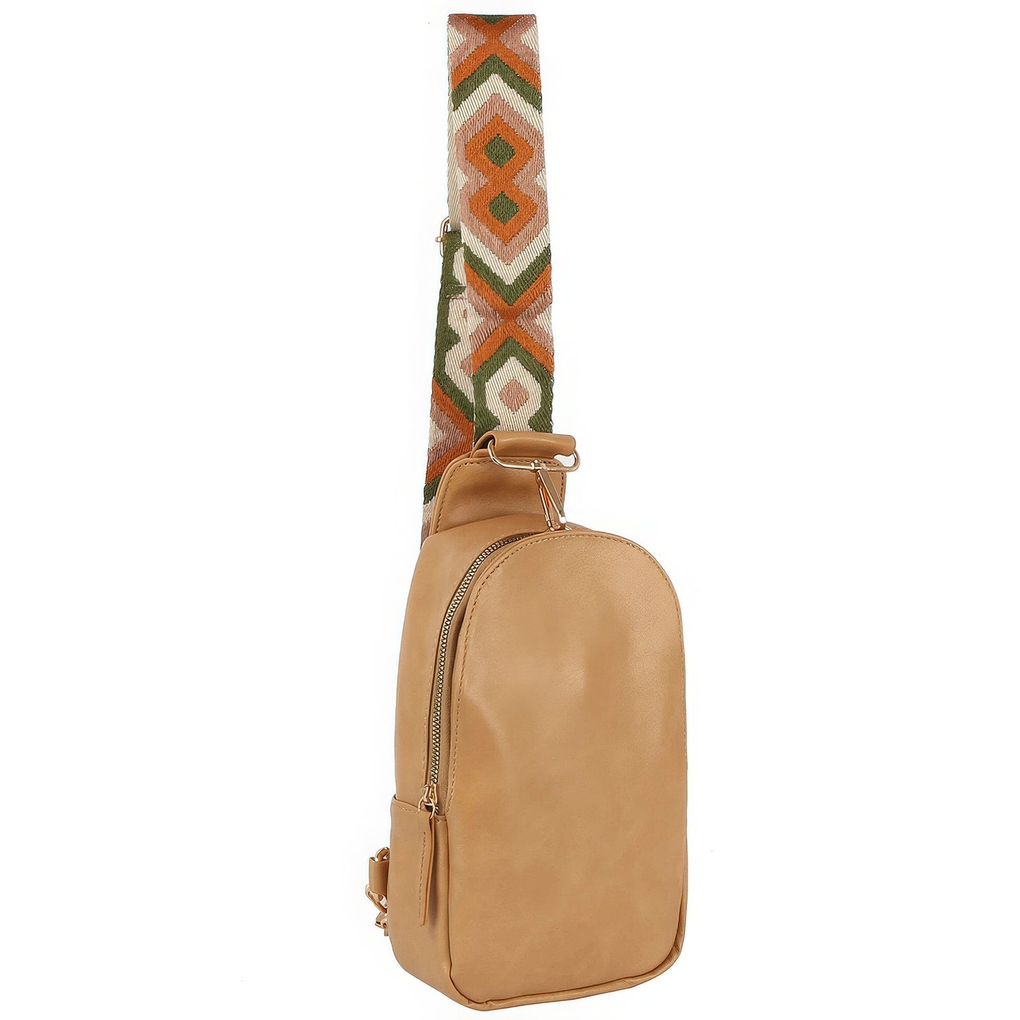 Smooth Zipper Sling Crossbody With Guitar Strap - ShopEasier