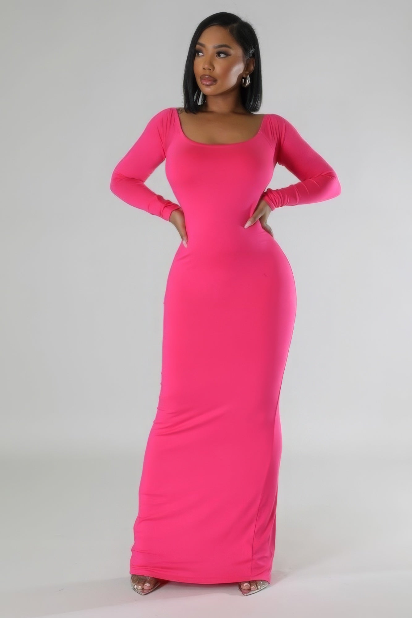 Long Sleeves Stretch Dress - ShopEasier