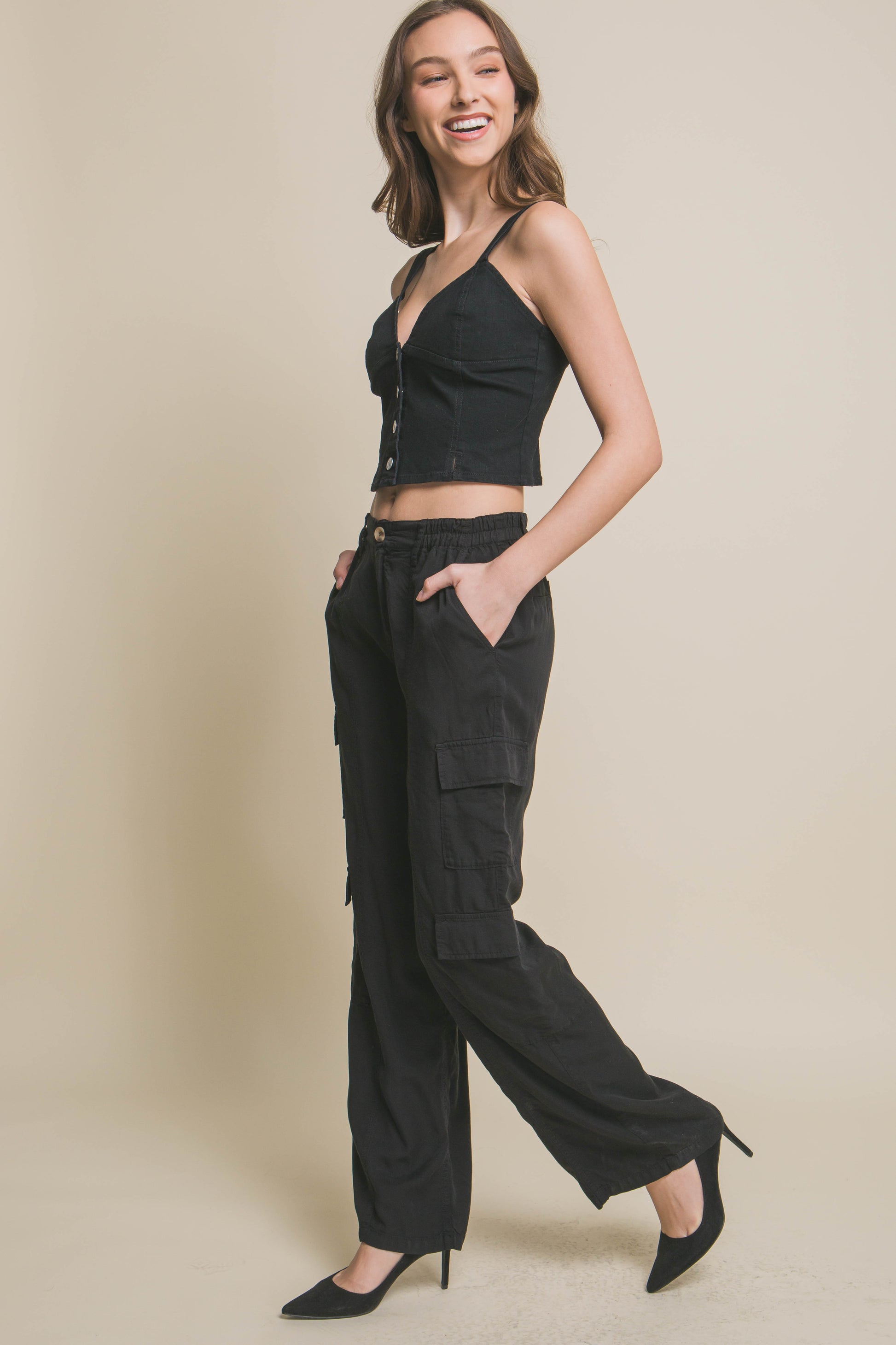 Full-length Tencel Pants With Cargo Pockets - ShopEasier