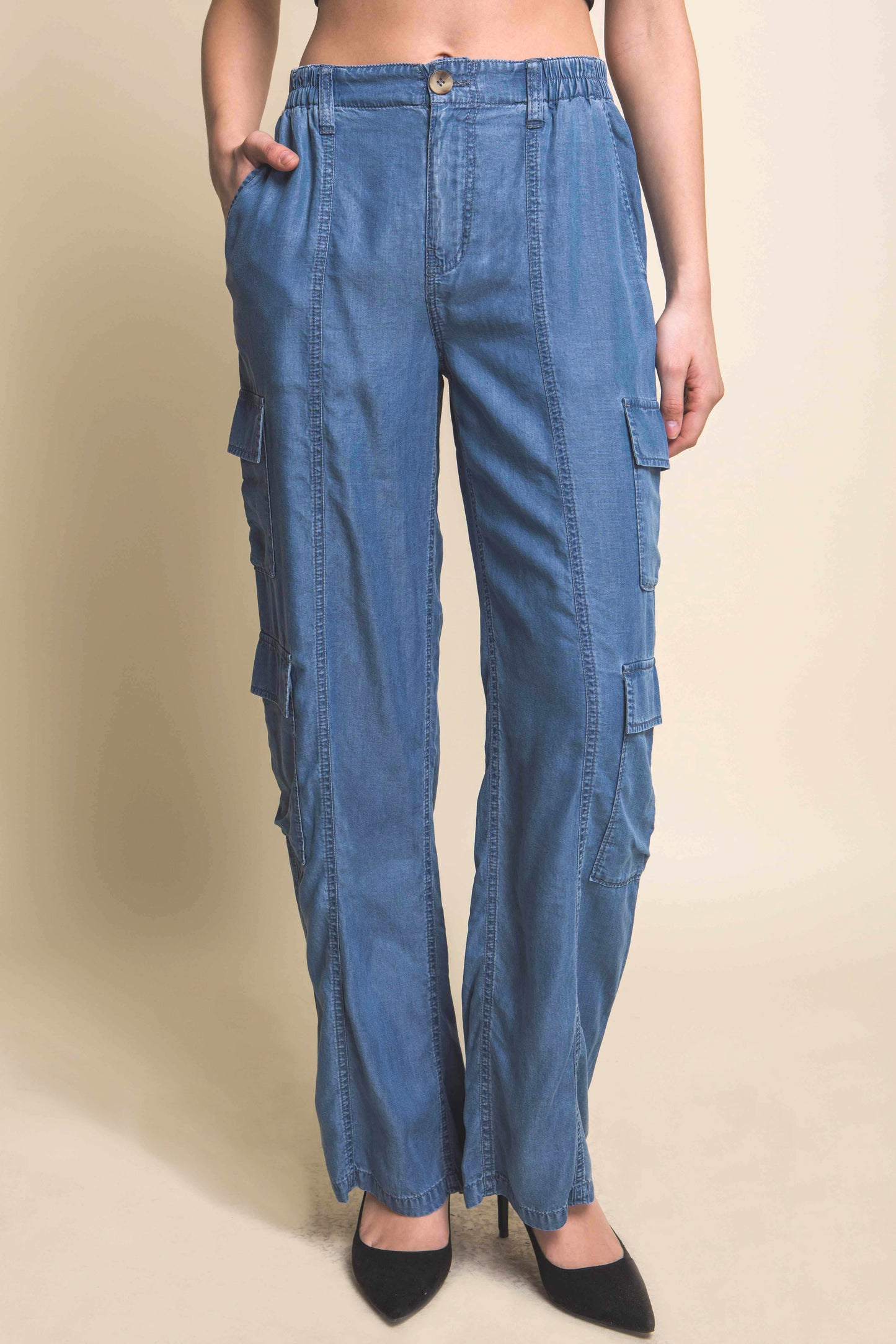 Full-length Tencel Pants With Cargo Pockets - ShopEasier