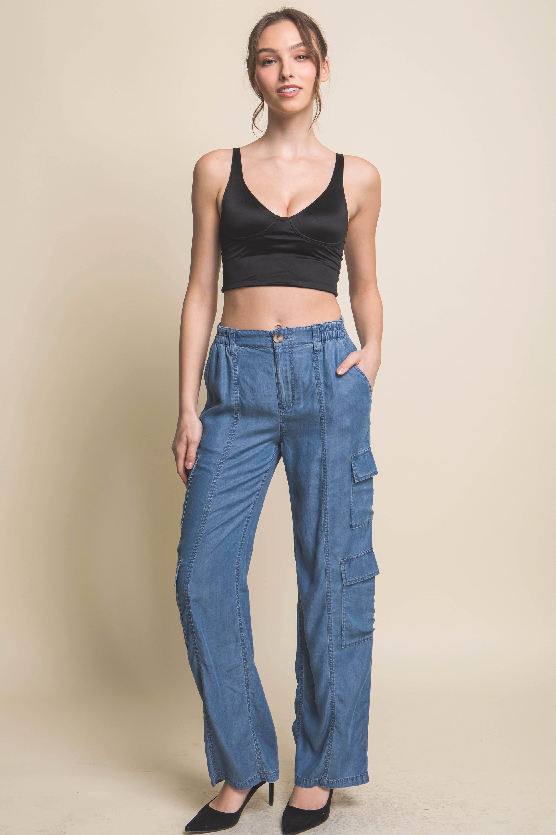 Full-length Tencel Pants With Cargo Pockets - ShopEasier