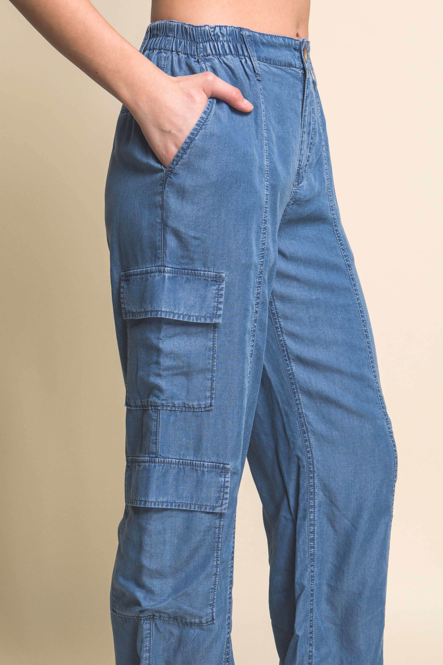 Full-length Tencel Pants With Cargo Pockets - ShopEasier